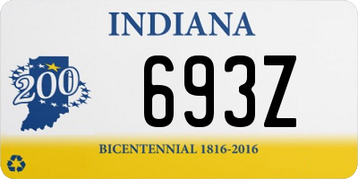 IN license plate 693Z