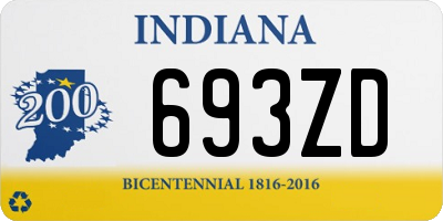 IN license plate 693ZD