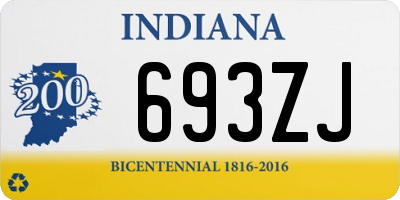 IN license plate 693ZJ