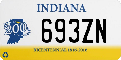 IN license plate 693ZN