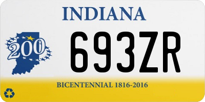 IN license plate 693ZR