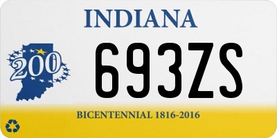 IN license plate 693ZS