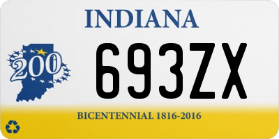 IN license plate 693ZX