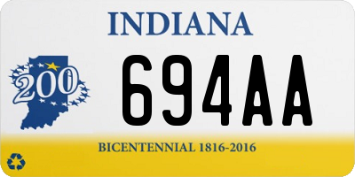 IN license plate 694AA