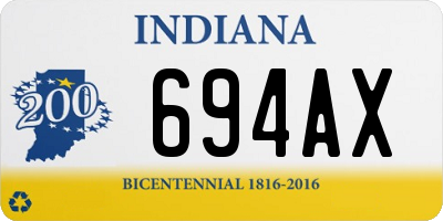 IN license plate 694AX