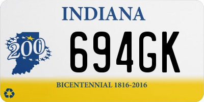 IN license plate 694GK