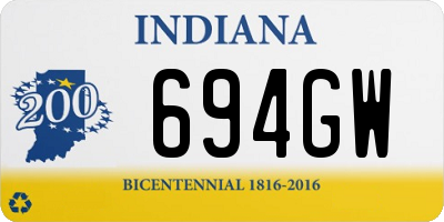 IN license plate 694GW