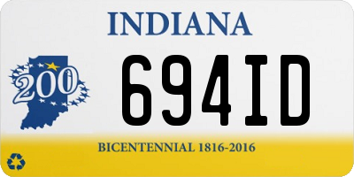 IN license plate 694ID