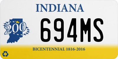 IN license plate 694MS