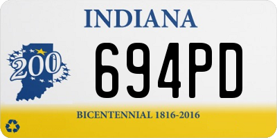 IN license plate 694PD