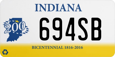 IN license plate 694SB