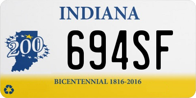 IN license plate 694SF