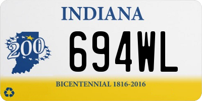 IN license plate 694WL