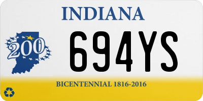 IN license plate 694YS