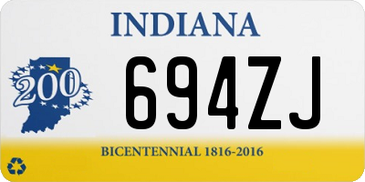 IN license plate 694ZJ