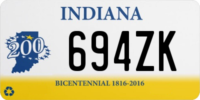 IN license plate 694ZK