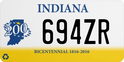 IN license plate 694ZR