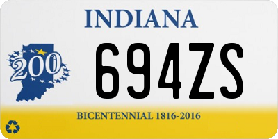 IN license plate 694ZS