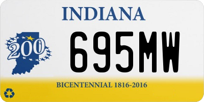 IN license plate 695MW