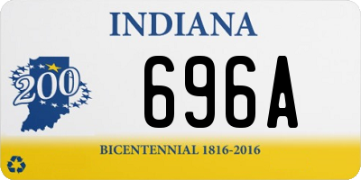 IN license plate 696A