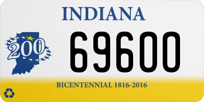 IN license plate 696OO