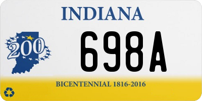 IN license plate 698A