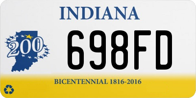 IN license plate 698FD