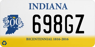 IN license plate 698GZ