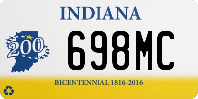 IN license plate 698MC
