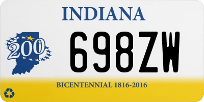 IN license plate 698ZW