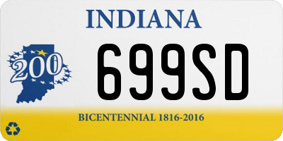 IN license plate 699SD