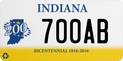 IN license plate 700AB