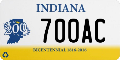 IN license plate 700AC