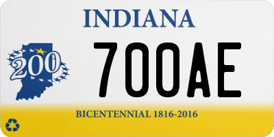 IN license plate 700AE