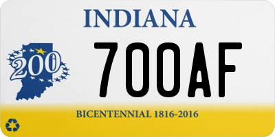 IN license plate 700AF