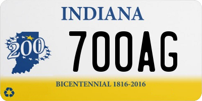 IN license plate 700AG