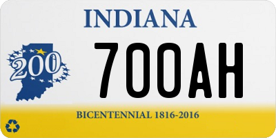 IN license plate 700AH