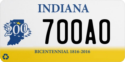 IN license plate 700AO