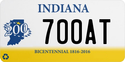 IN license plate 700AT