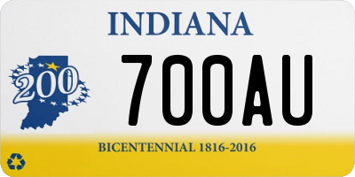 IN license plate 700AU