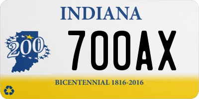 IN license plate 700AX