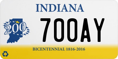 IN license plate 700AY