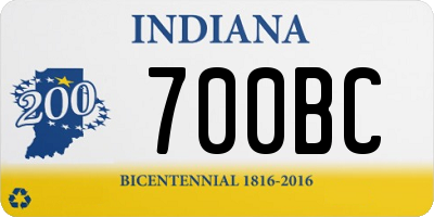 IN license plate 700BC
