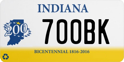 IN license plate 700BK