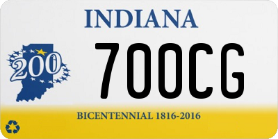 IN license plate 700CG