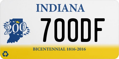 IN license plate 700DF