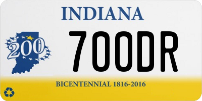 IN license plate 700DR