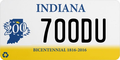 IN license plate 700DU