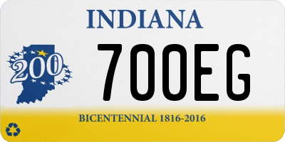 IN license plate 700EG