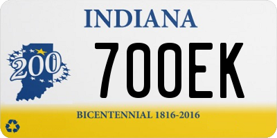 IN license plate 700EK